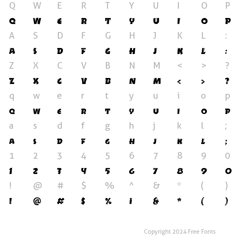 Character Map of DrycutITC TT Regular