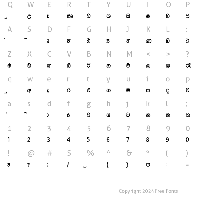 Character Map of Ds-Araliya-AT Stripe Normal