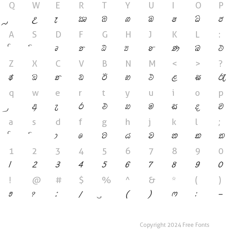 Character Map of DS-DAYA-D Stripe Normal