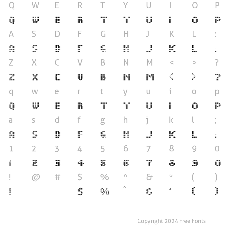 Character Map of DS Dots Medium