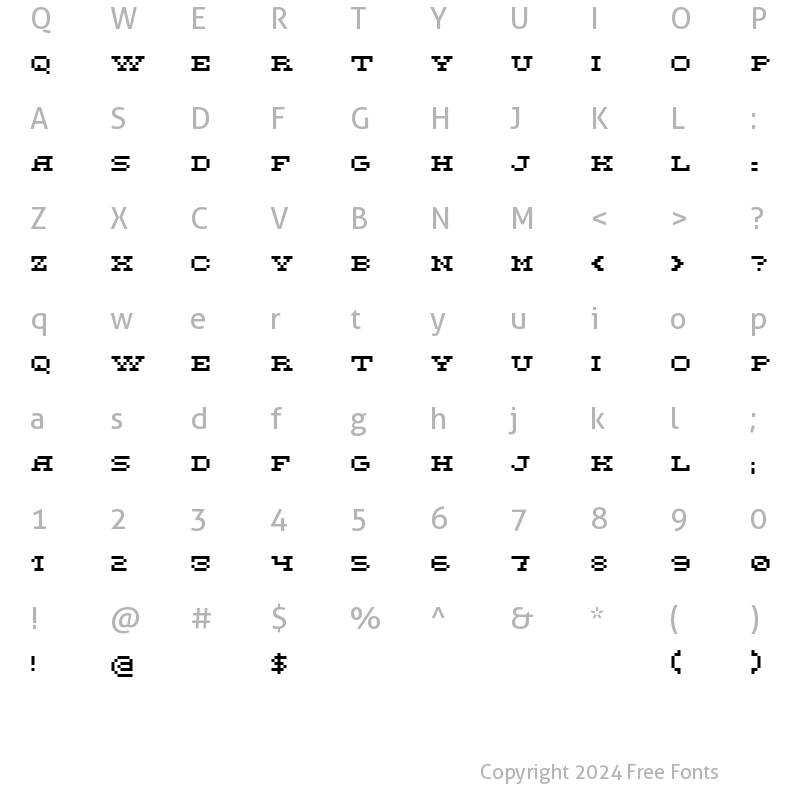 Character Map of DS FlashSerif Regular