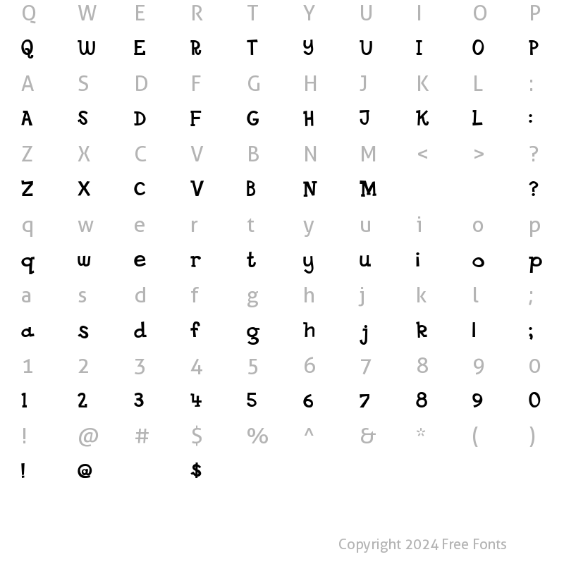 Character Map of DS Goose Regular