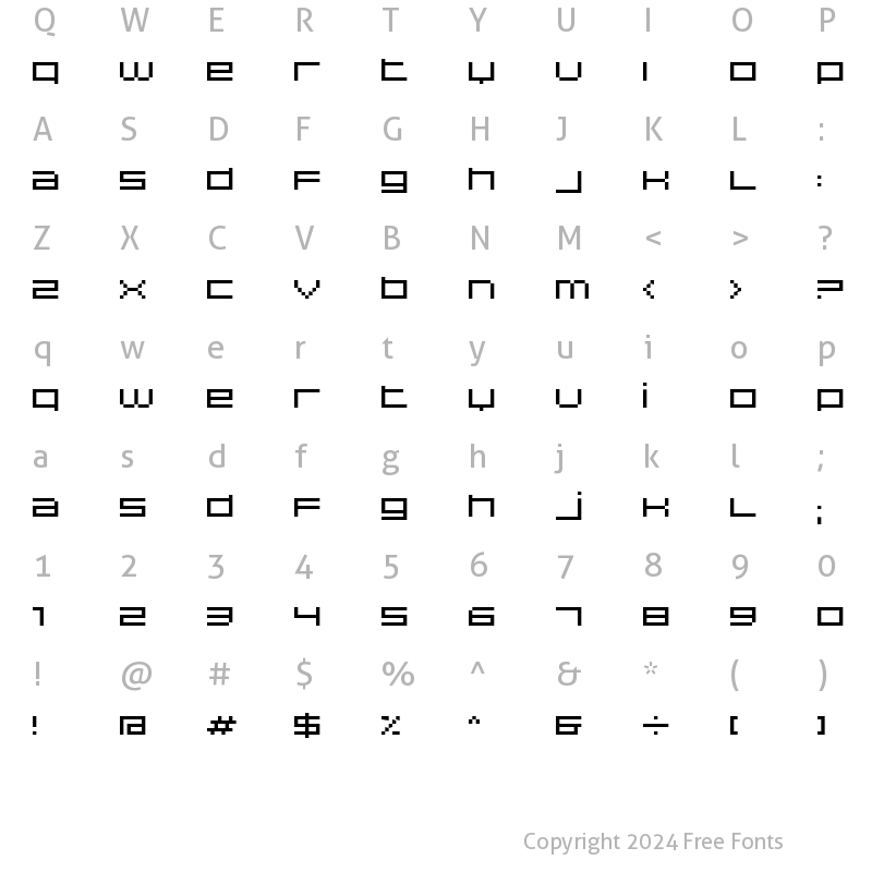 Character Map of DS Hiline Regular