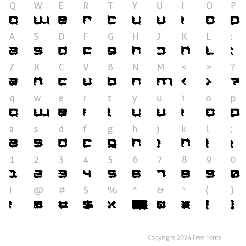 Character Map of DS Home Back Regular