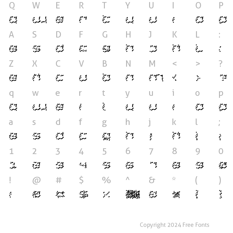 Character Map of DS Home Front Regular