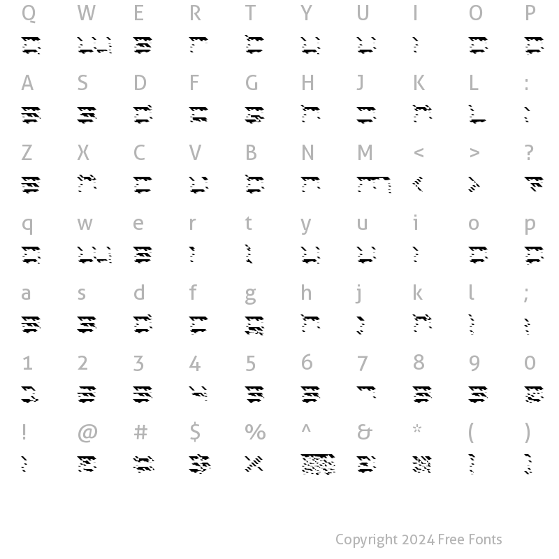 Character Map of DS Home Top Regular