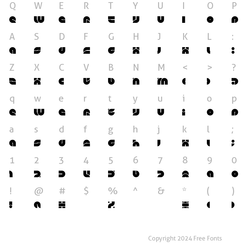 Character Map of DS Imitate Regular