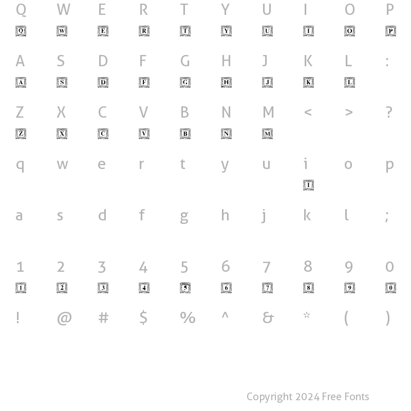 Character Map of DS Init Normal