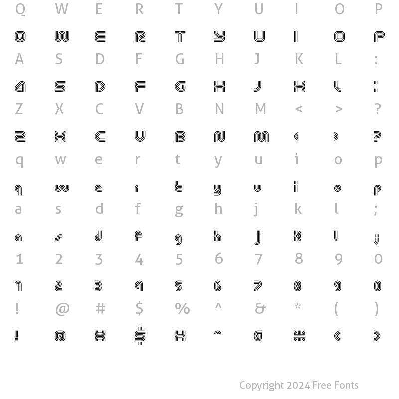 Character Map of DS Lane Regular