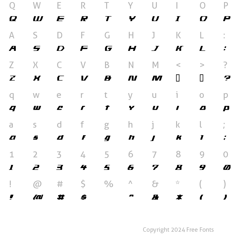 Character Map of DS man Regular