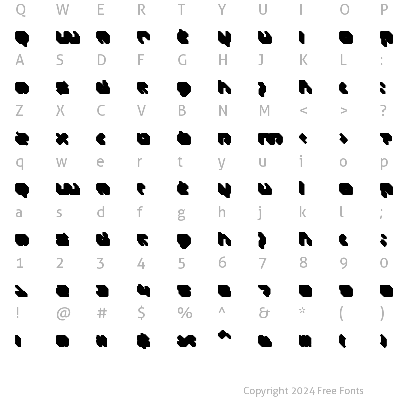 Character Map of DS Mufdi3DR Regular