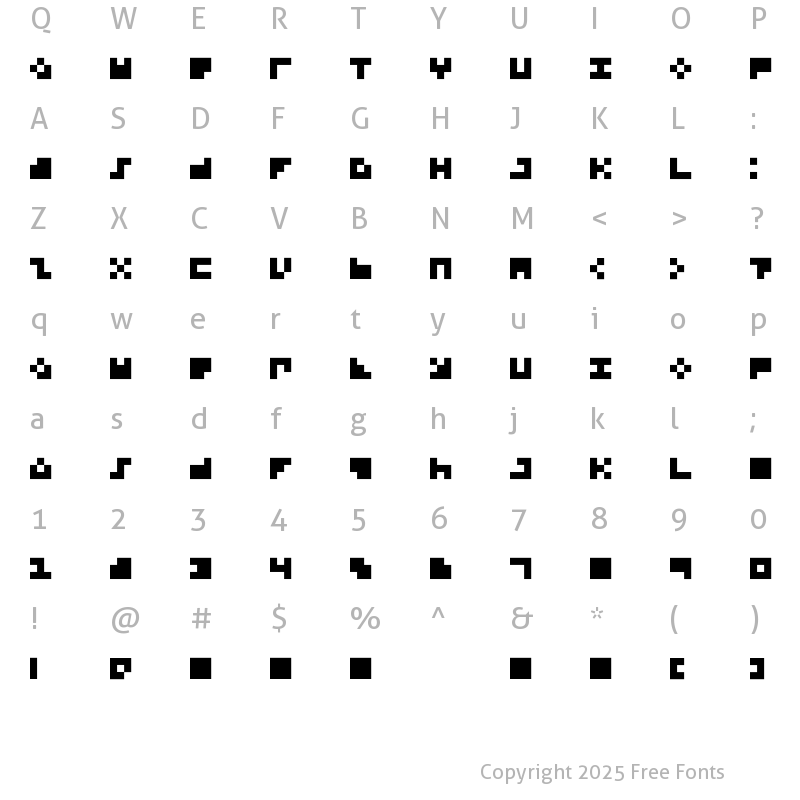 Character Map of DS P9RMX Regular
