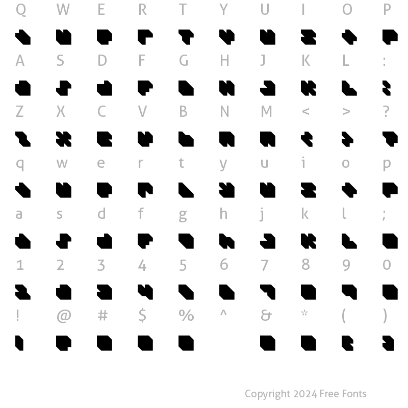 Character Map of DS P9RMX3D Regular