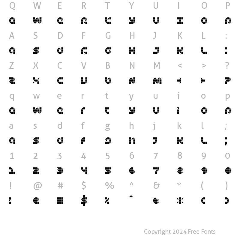 Character Map of DS Platte Regular