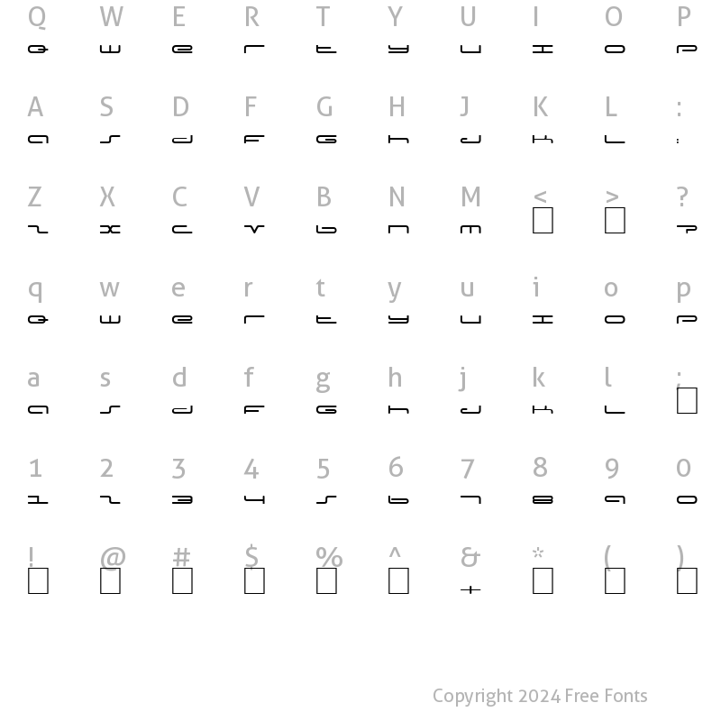 Character Map of DS Podd Cyr Light