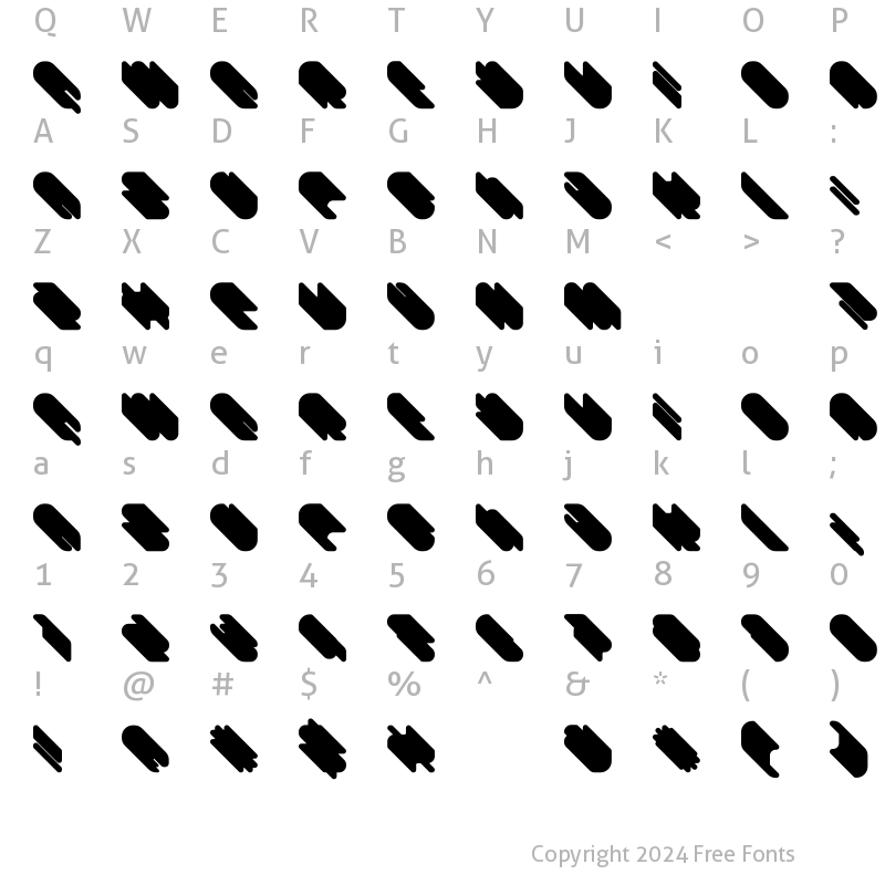 Character Map of DS Popporn3D Regular