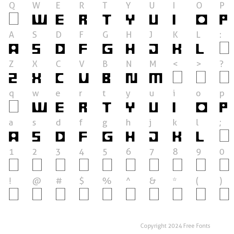 Character Map of DS Progress SemiBold