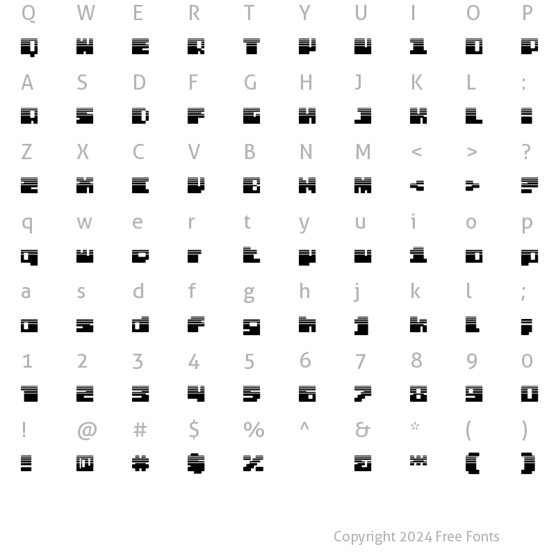 Character Map of DS PTRLDizel Regular