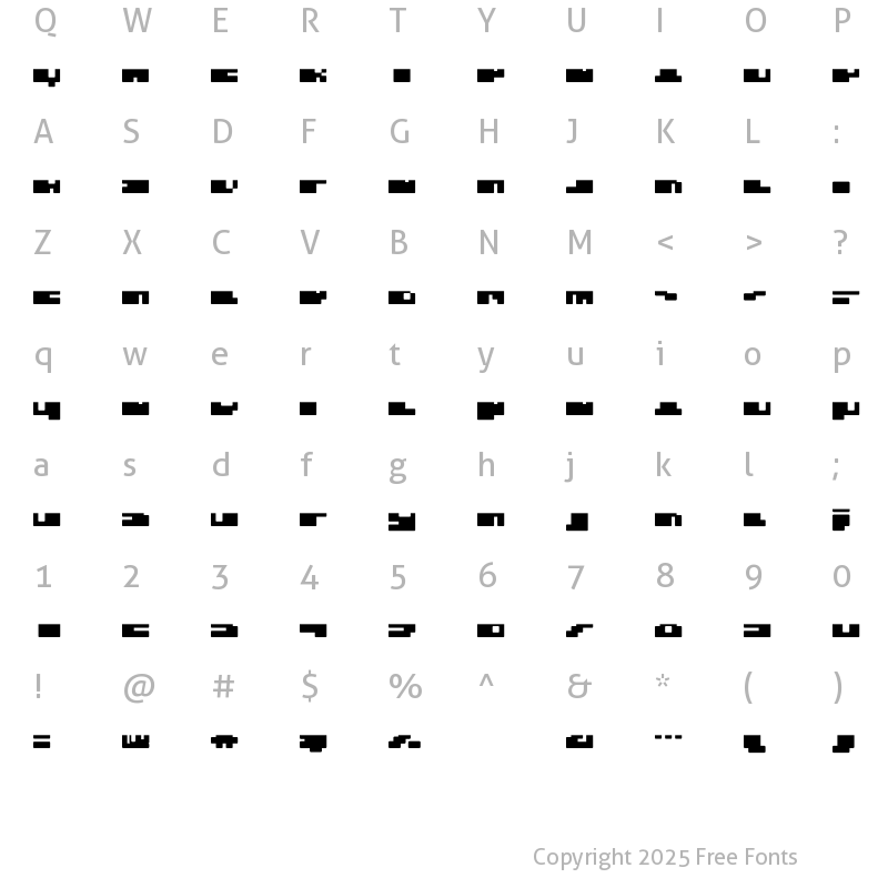 Character Map of DS PTRLDizel05 Regular