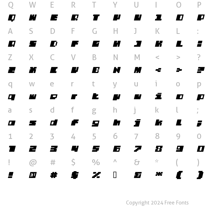 Character Map of DS PTRLNormalPlus Regular