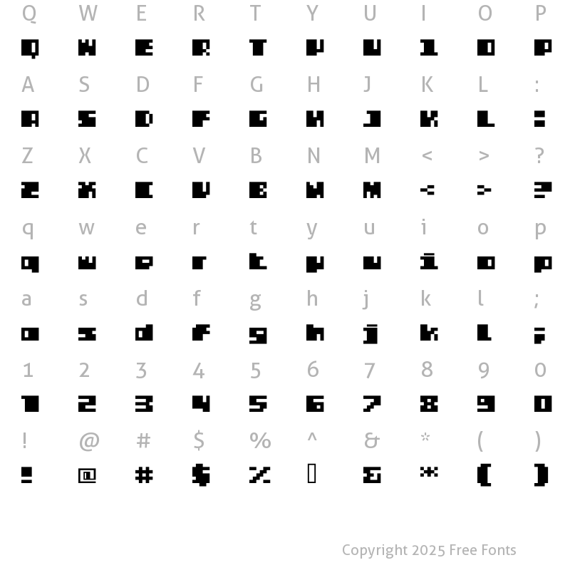 Character Map of DS PTRLSuper Regular