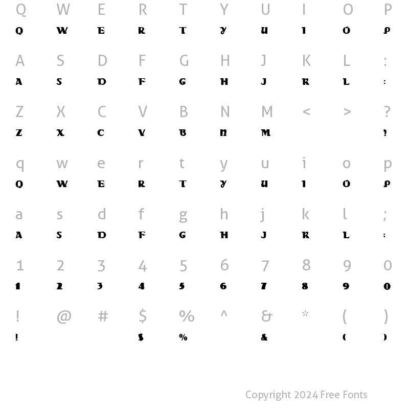 Character Map of DS Rada Medium