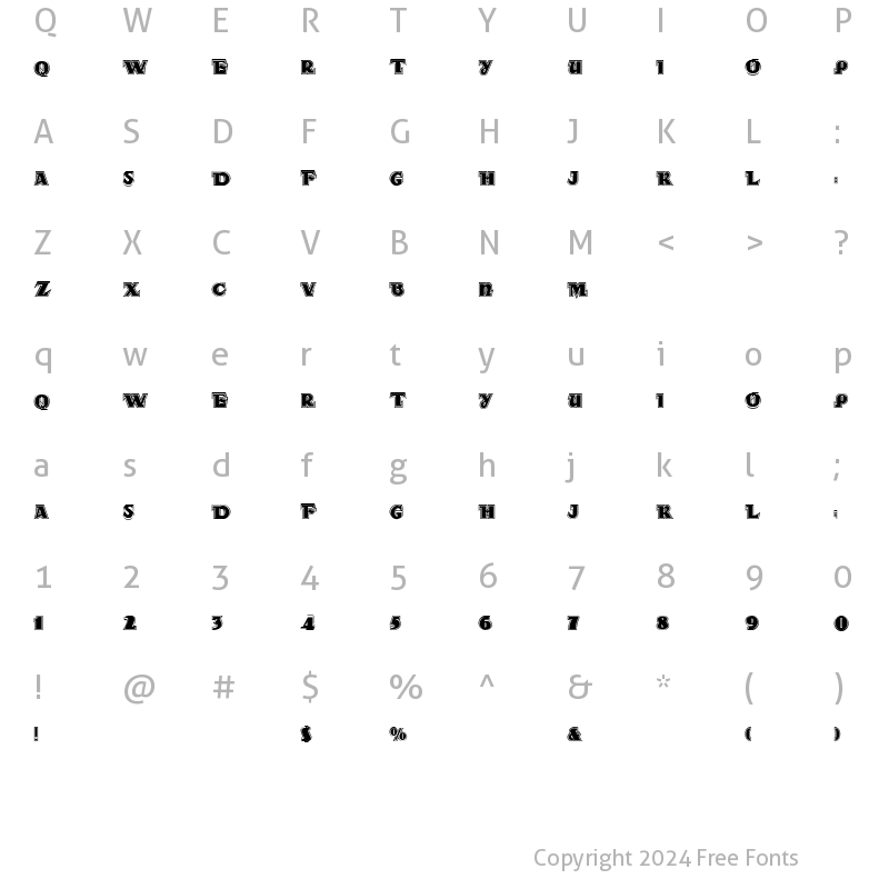 Character Map of DS Rada_Double Medium