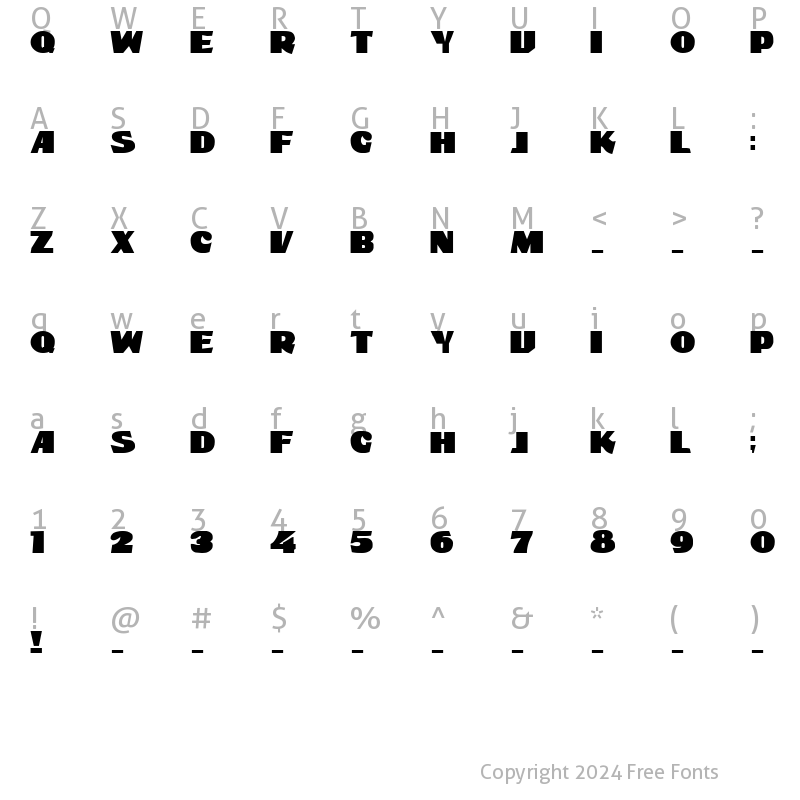 Character Map of DS ShowBill Regular