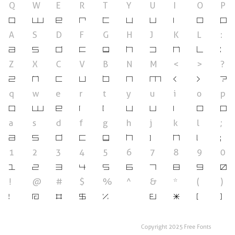 Character Map of DS SQR35 Regular