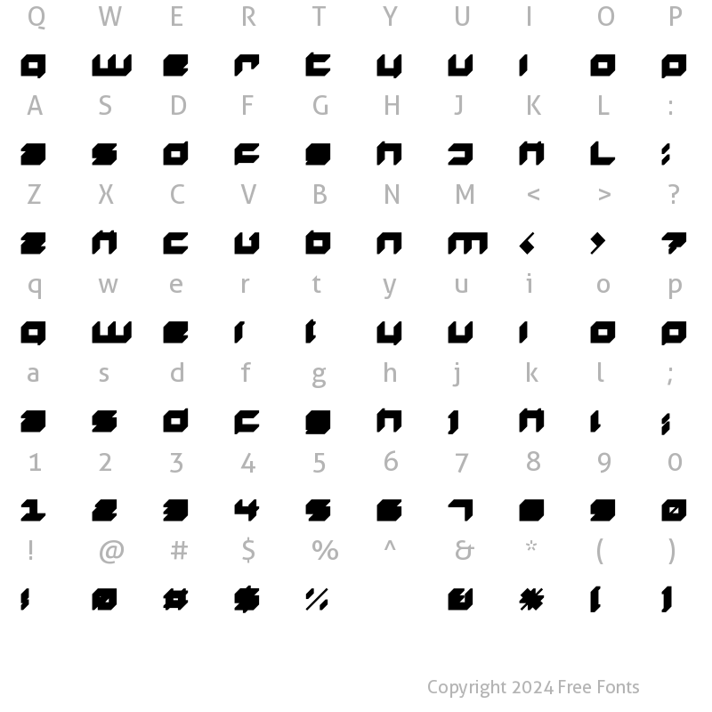 Character Map of DS SQR553DL Regular