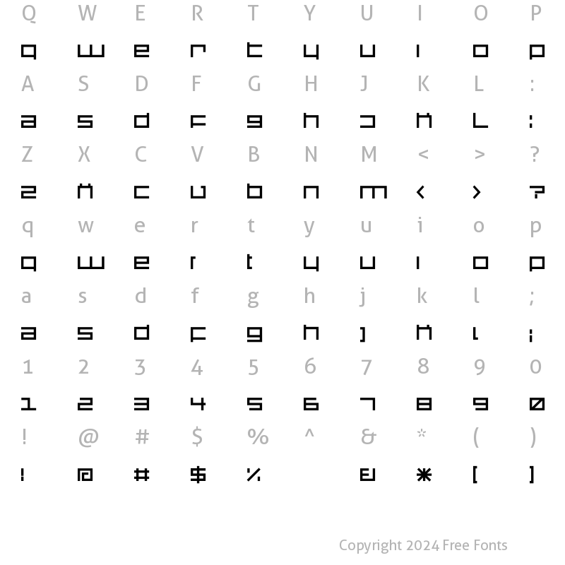 Character Map of DS SQR75 Regular