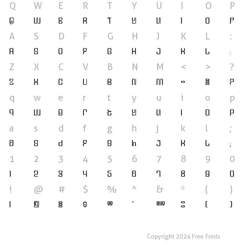 Character Map of DS Supervixen Cyr Regular