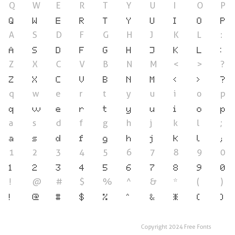 Character Map of DS SysDot Regular