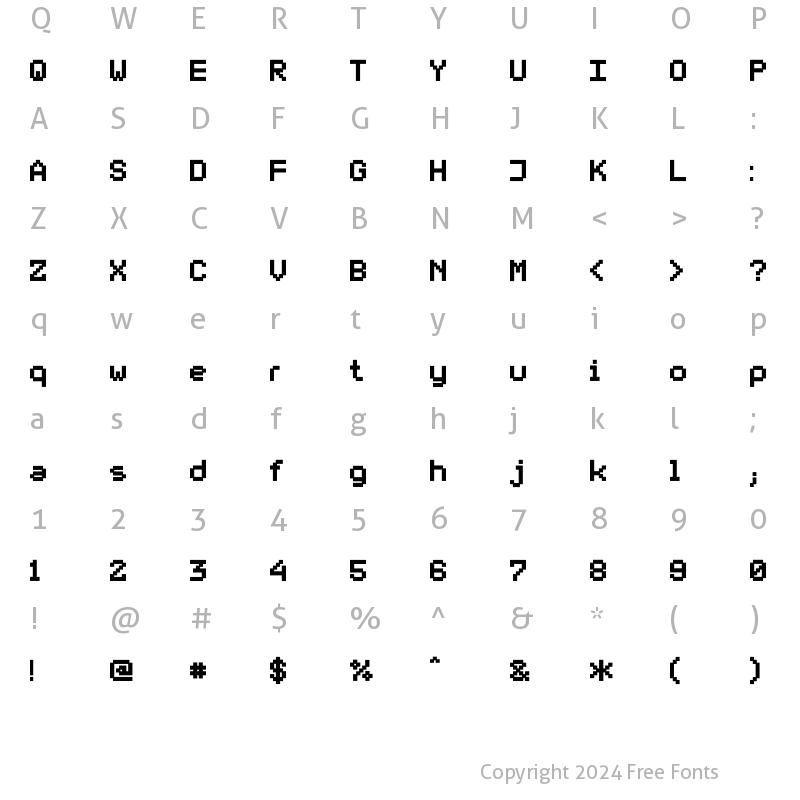 Character Map of DS VDOTXT1 Regular