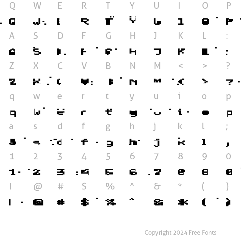 Character Map of DS VDOTXTError Regular