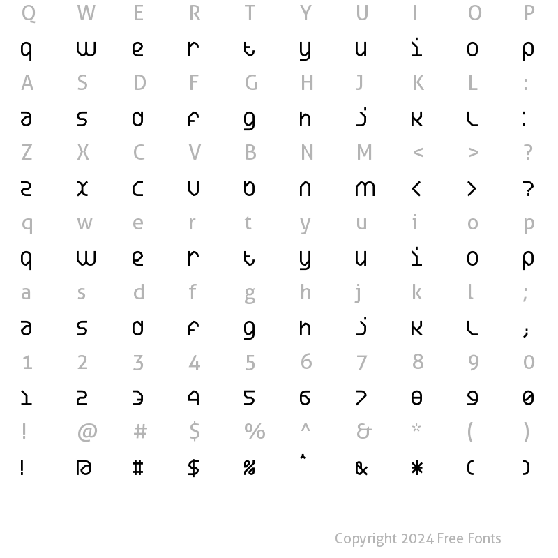 Character Map of DS Yakuti55 Regular