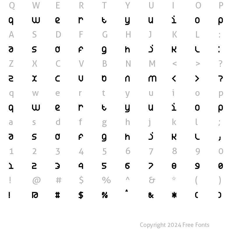 Character Map of DS Yakuti65 Regular