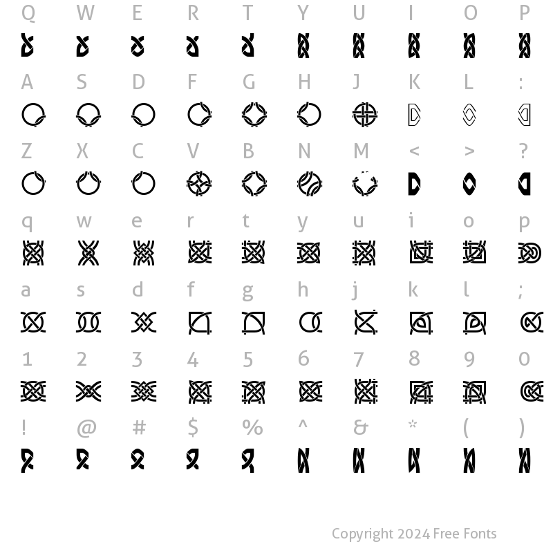 Character Map of DS_Celtic-Border-1 Regular