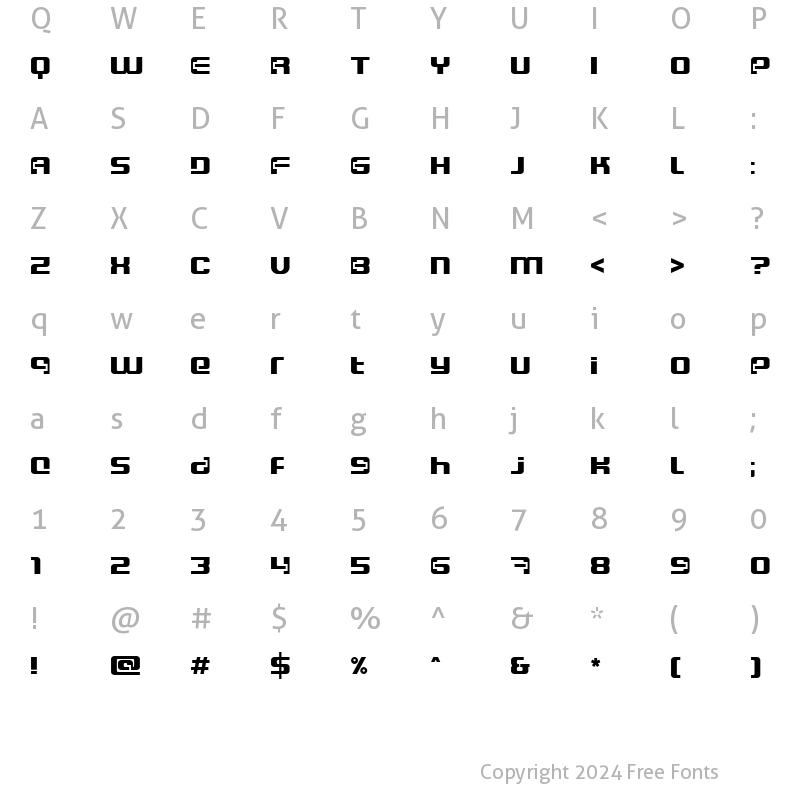 Character Map of DS_Cosmo Semi-expanded SemiBold