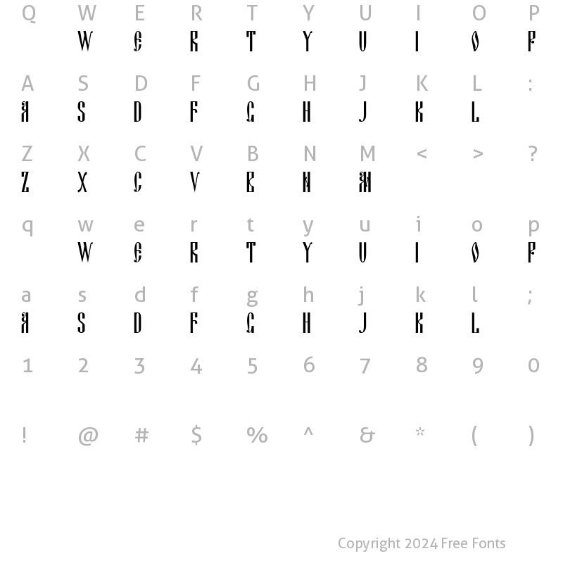 Character Map of DSCyrillic Regular