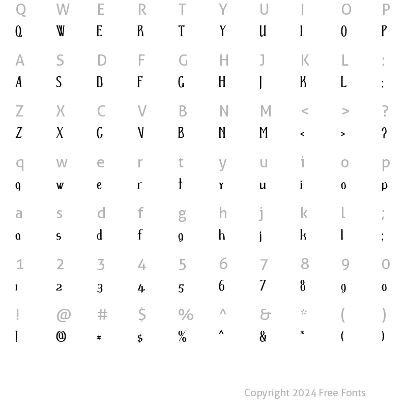 Character Map of d'Spenser Normal