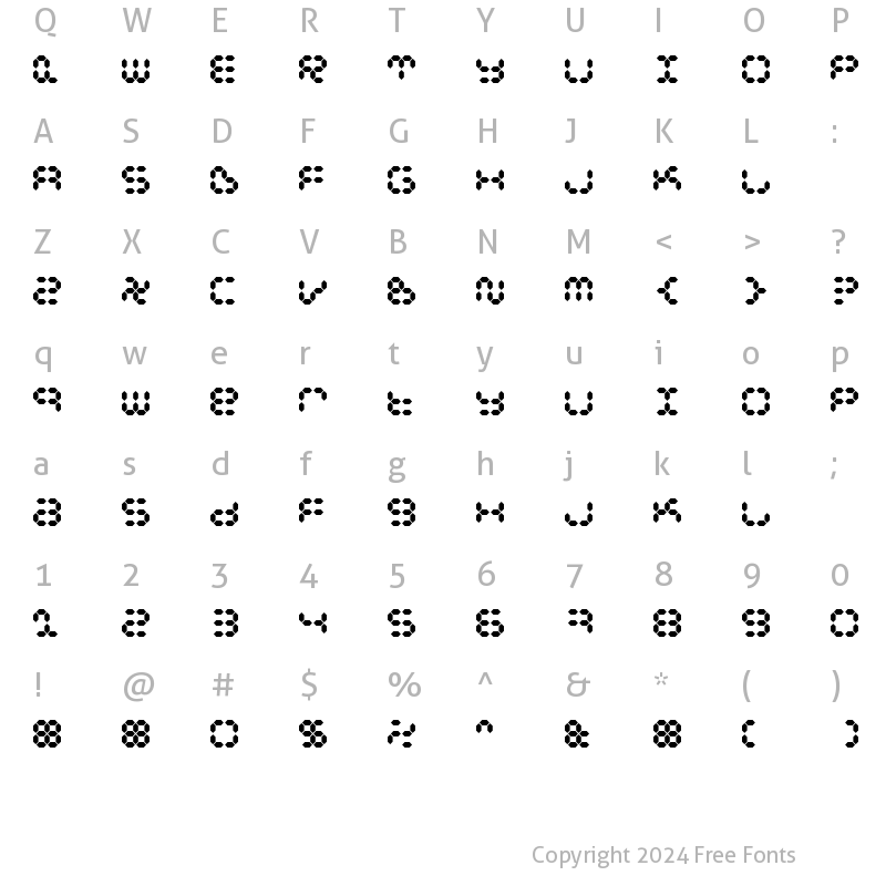 Character Map of Dspl Regular