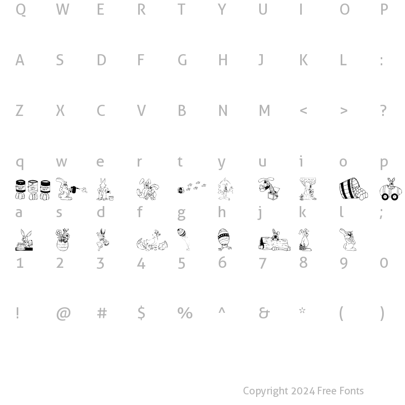 Character Map of DT Hip Hop Regular