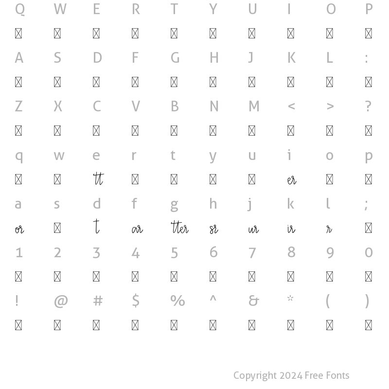 Character Map of DTC Khloe Extras Regular