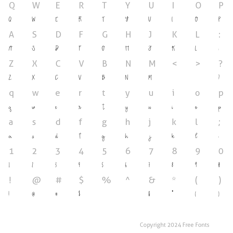 Character Map of DTC Khloe Regular