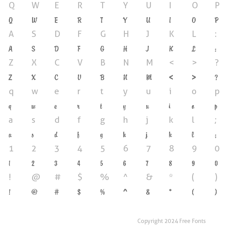 Character Map of DTCBrodyM01 Regular