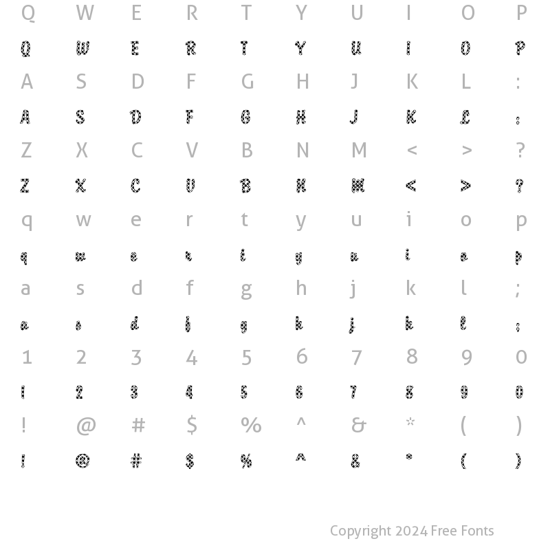 Character Map of DTCBrodyM09 Regular