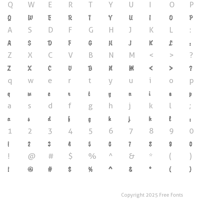 Character Map of DTCBrodyM10 Regular