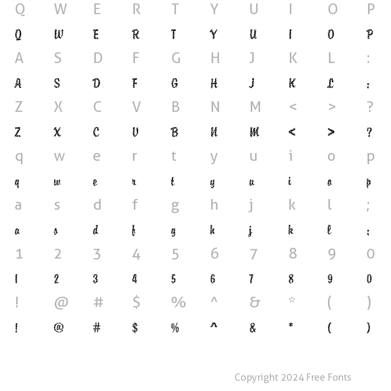 Character Map of DTCBrodyM31 Regular