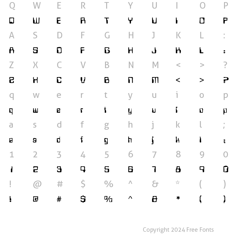 Character Map of DTCDirtyM12 Regular